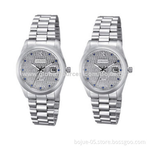 Fashion 5ATM Waterproof Stainless Steel Watch with Miyota 2115 Movt, Silver Color